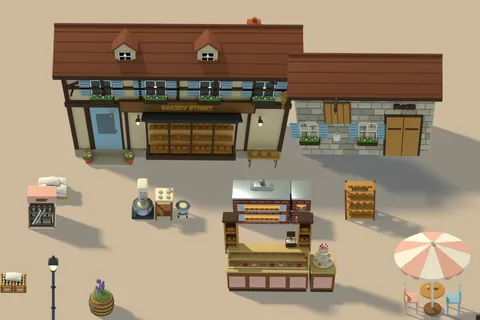 Stage 05, Bakery Street: an artisan bakery on a cobbled street